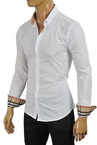 mens burberry white dress shirt with b logo|Burberry men's long sleeve shirt.